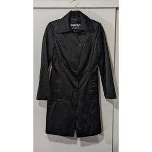 Sugarfly New York black trench coat sz. M